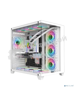 Компьютерный корпус 1STPLAYER MEGAVIEW MV8-TP белый/ATX/MV8-TP-WH