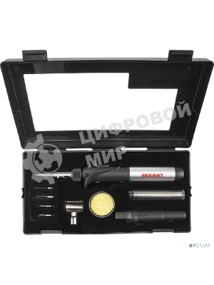 Паяльник Rexant газовый с пьезоподжигом, 17 мл, 11 предметов