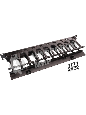 Кабельный органайзер горизонтальный Lanmaster LAN-ORG-PF/S-2U односторонний пальцы 2U шир.:19