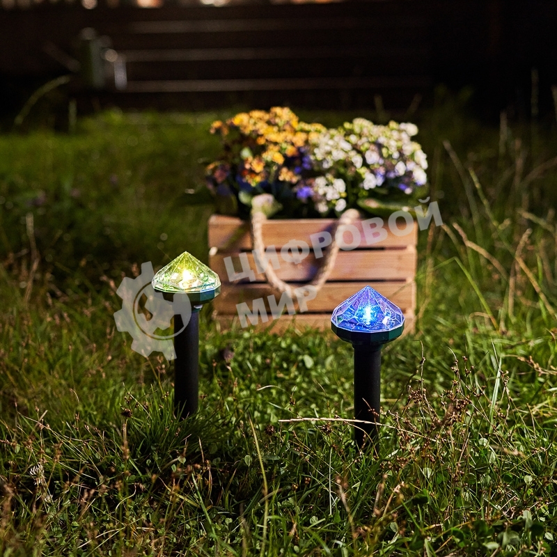 Набор отпугивателей кротов с садовым фонариком (R20*2 кристалл) Rexant