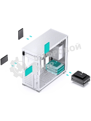 Компьютерный корпус без блока питания Case JONSBO D41 MESH, Midi-Tower, TG, no fan, 1xUSB-A 3.2 + 1xUSB-C 3.2, ATX, mATX белый