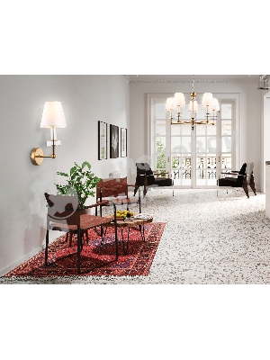 Настенный светильник Ambrella light LH71025 BS/WH латунь/белый E14 max 40W 210*150*355