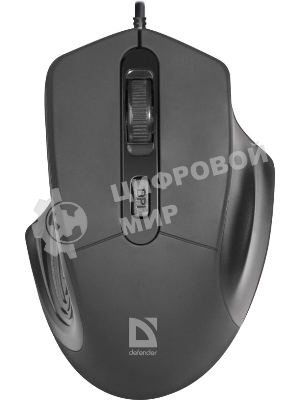 Мышь проводная Defender Datum MB-347 черный, 1600 dpi, USB, кнопки - 4