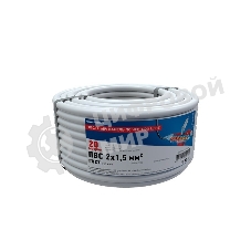 Провод соединительный ПВС Rexant 2x1,5 мм², белый, длина 20 метров, ГОСТ 7399-97