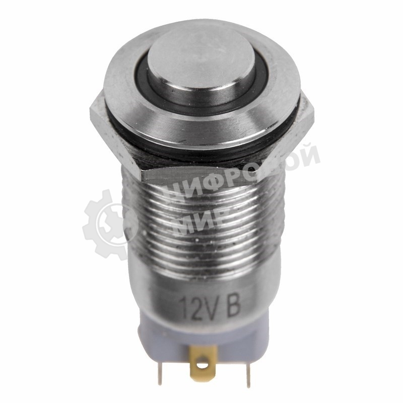 Кнопка антивандальная Rexant Ø12 12В Б/Фикс (2с) (ON)-OFF красная (A-12-C2) (в упак. 1шт.)