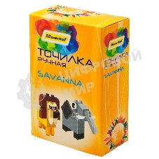 Точилка для карандашей ручная Silwerhof Savanna Солнечная коллекция, 1 отверстие, пластик, ассорти, коробка