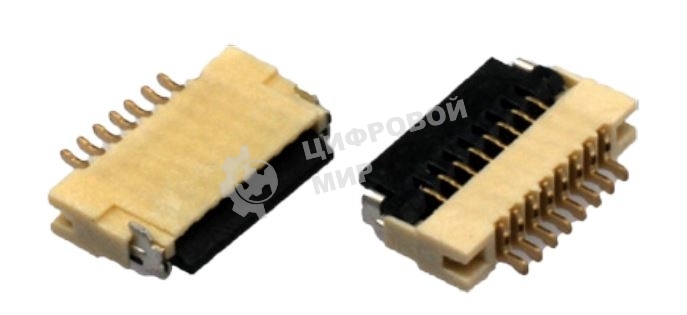 Разъем FPC Flip-Lock 1010-24RLGF 24 pin высота 1мм шаг 1мм