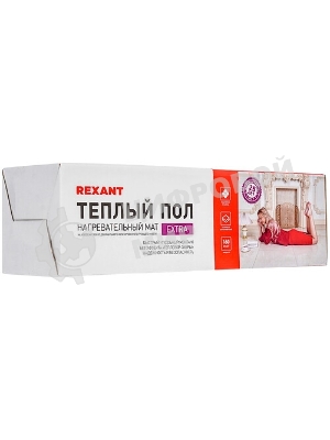 Теплый пол (нагревательный мат) Rexant Extra, площадь 4,0 м2 (0,5 х 8,0метров), 640Вт, (двух жильный)