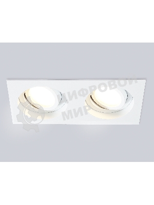 Встраиваемый поворотный точечный светильник Ambrella light TN102759/2 WH белый IP20 GU5.3/2 200*100*32