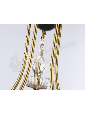 Светильник Ambrella light TR4952/5 BK/GD/CL черный/золото/прозрачный E14*5 max 40W D620*670