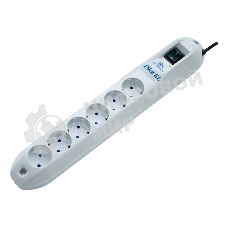 Сетевой фильтр Pilot GL 1.8 м, 6 розеток, белый, коробка