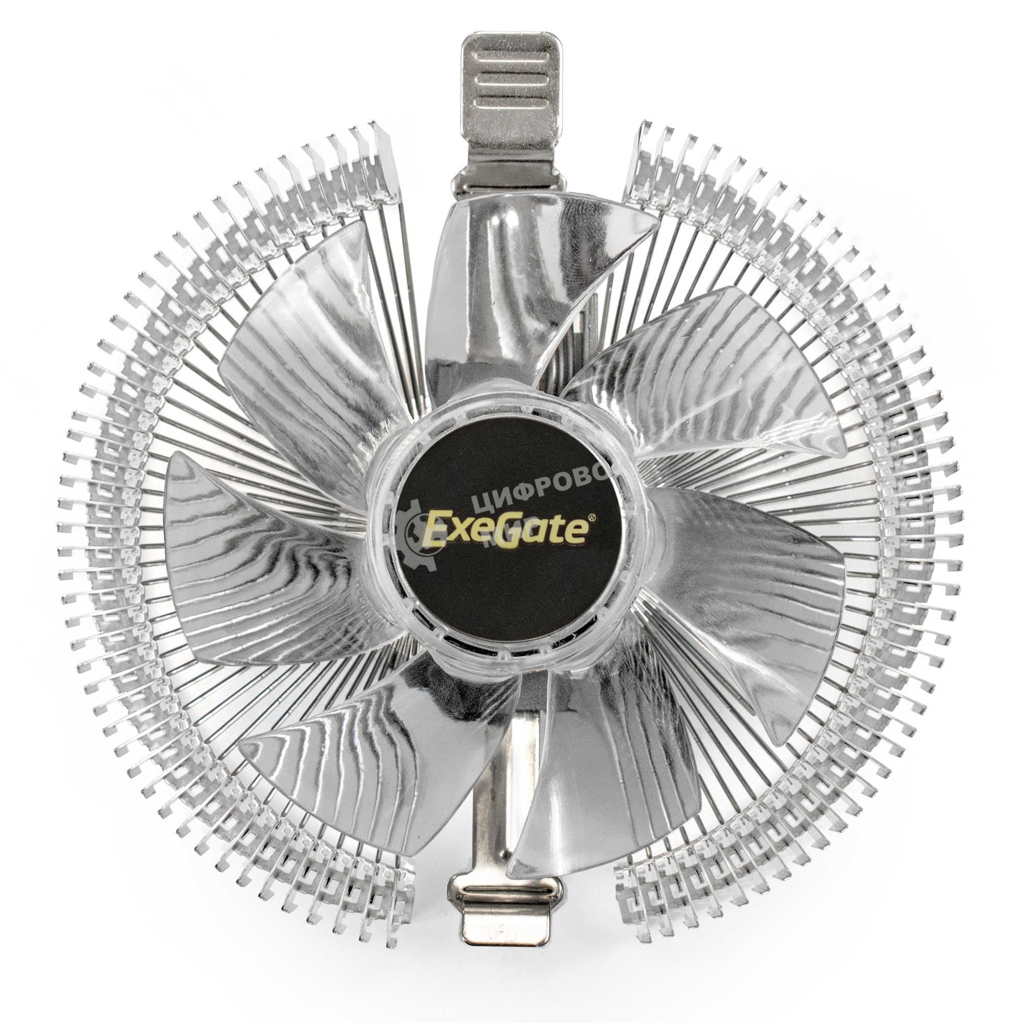 Кулер для процессора ExeGate Wizard EE91-RED серебристый, 90 мм, алюминий, 2200 об/мин, 22 дБ, 3 pin, 75 Вт, 50 мм