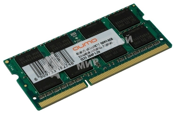Оперативная память Qumo, DDR3, 8GB (1x8GB), 1600MHz, CL11, SO-DIMM