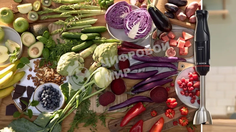 Блендер погружной Bosch MSM4B621, 1000 Вт, черный