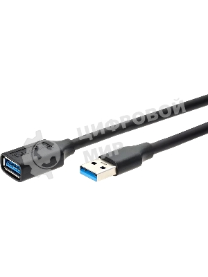 Кабель удлинительный USB3.0 Am-Af 1m Telecom черный (TUS708-1M)