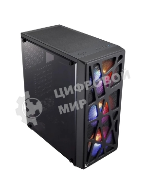 Компьютерный корпус Aerocool/Formula MANA черный без БП ATX 6x120мм 2xUSB 2.0 1xUSB 3.0 audio bott PSU