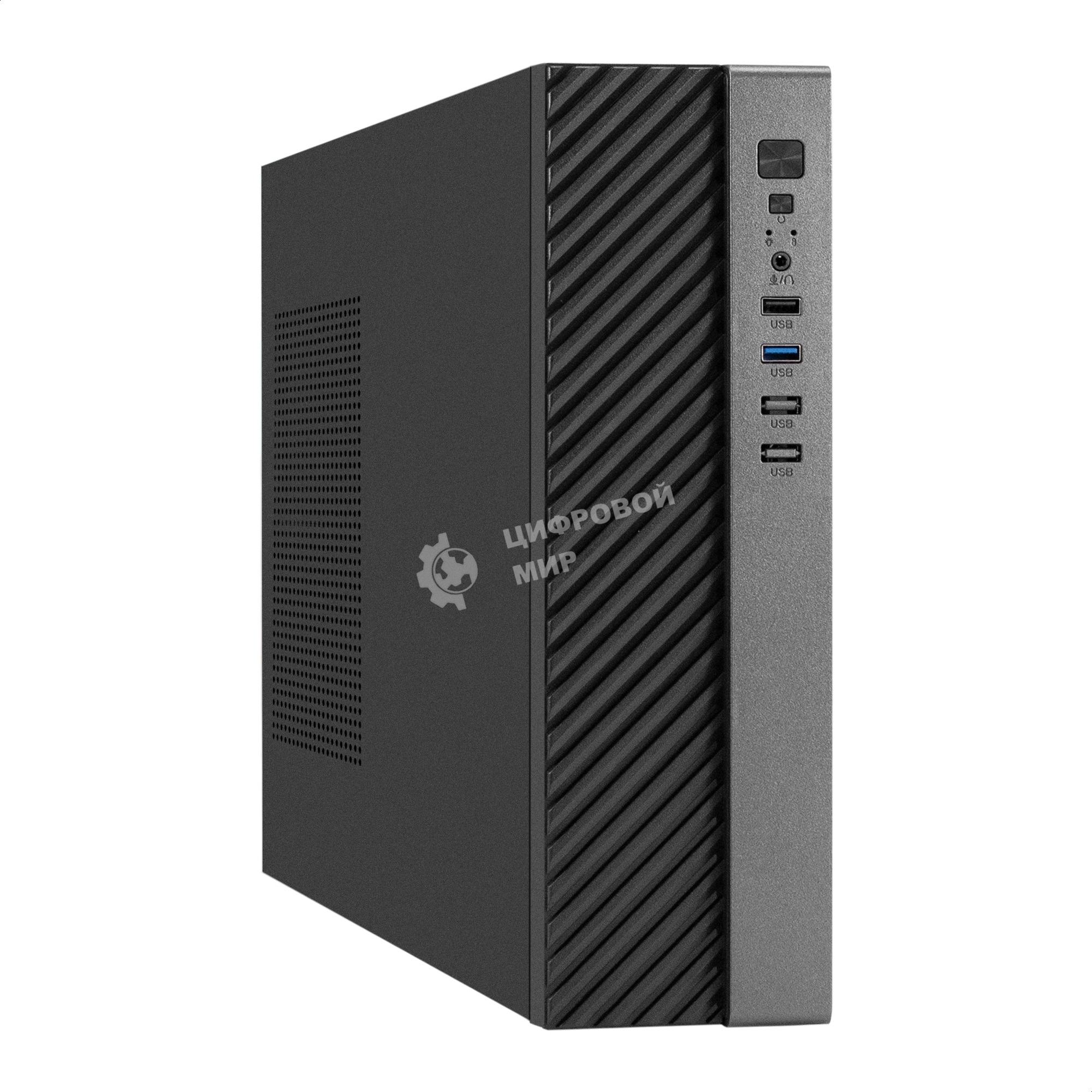 Компьютерный корпус Desktop ExeGate MI-302U (mATX/mini-ITX, без БП, 1хUSB+1хUSB 3.0, HD аудио, черный)
