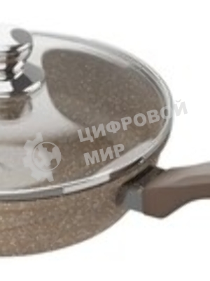 Сковорода Мечта с28806 Гранит brown 28 см, несъемная ручка стеклянная крышка