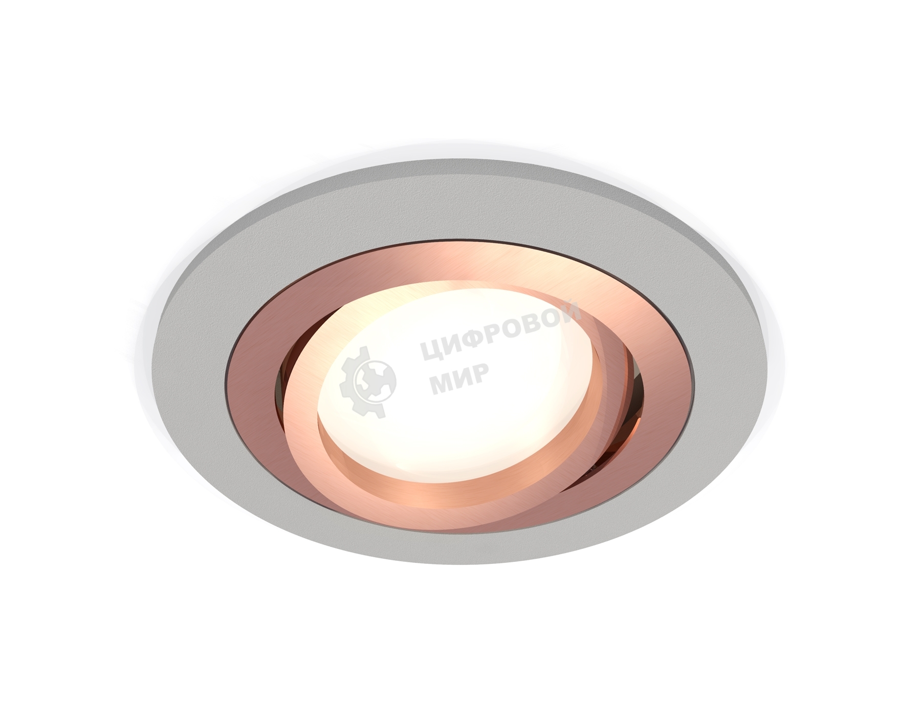 Комплект встраиваемого поворотного светильника Ambrella light XC7623084 SGR/PPG серый песок/золото розовое полированное MR16 GU5.3 (C7623, N7005)