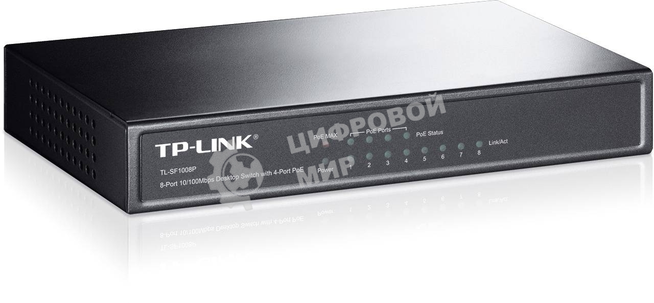 Коммутатор TP-Link SMB TL-SF1008P Коммутатор 8-port 10/100M Desktop PoE Switch