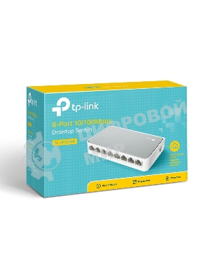 Коммутатор TP-Link SOHO TL-SF1008D Коммутатор 8-port 10/100M mini Desktop Switch, 8 10/100M RJ45 ports, Plastic case