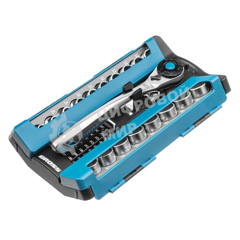 Набор торцевых Gross 14144 головок, трещотка 120 зубьев, 36 предметов