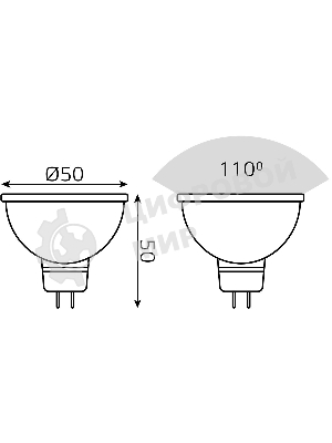 Лампа cветодиодная Gauss Smart MR16 6W GU5.3 RGbW+dim 1/10/100