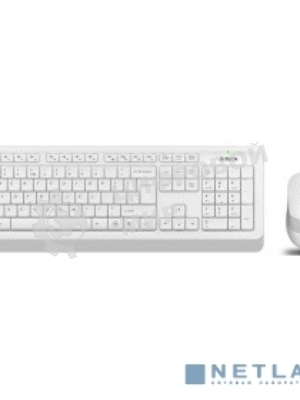 Комплект клавиатура+мышь A4Tech FStyler FG1010 беспроводной, USB, 2000 DPI, белый/серый