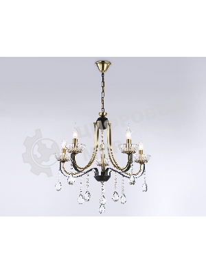 Светильник Ambrella light TR4952/5 BK/GD/CL черный/золото/прозрачный E14*5 max 40W D620*670