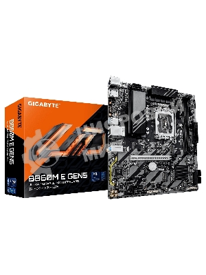 Материнская плата Gigabyte B860M E GEN5, LGA1851, Intel B860, 2xDDR5, 4xSATA, 2xM.2 PCIe 4.0, 1xPCIe 5.0 x16, 1xPCIe 3.0 x1, 1xHDMI, 1xDisplayPort, 1x 1Gb LAN, 4xUSB 3.2 Gen1, 2xUSB 2.0, 3x3.5 мм, 7.1, microATX