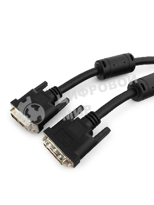 Кабель DVI-D dual link Gembird/Cablexpert, 25M/25M, 3.0м, черный, экран, феррит.кольца, пакет