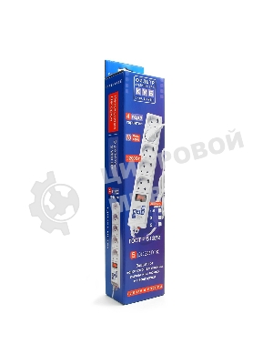 Сетевой фильтр Powercube SPG-B-10-WHITE 3 м, 5 розеток, белый, коробка