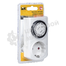 Розетка-таймер IEK ERT-20-1-16-S-30-0-20-K01 РТМ-1 механ. 30мин 24ч 48on/off 16А IP20
