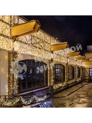 Гирлянда Светодиодный Дождь 2х3 м, эффект мерцания, прозрачный провод, 230 В, диоды теплый белый