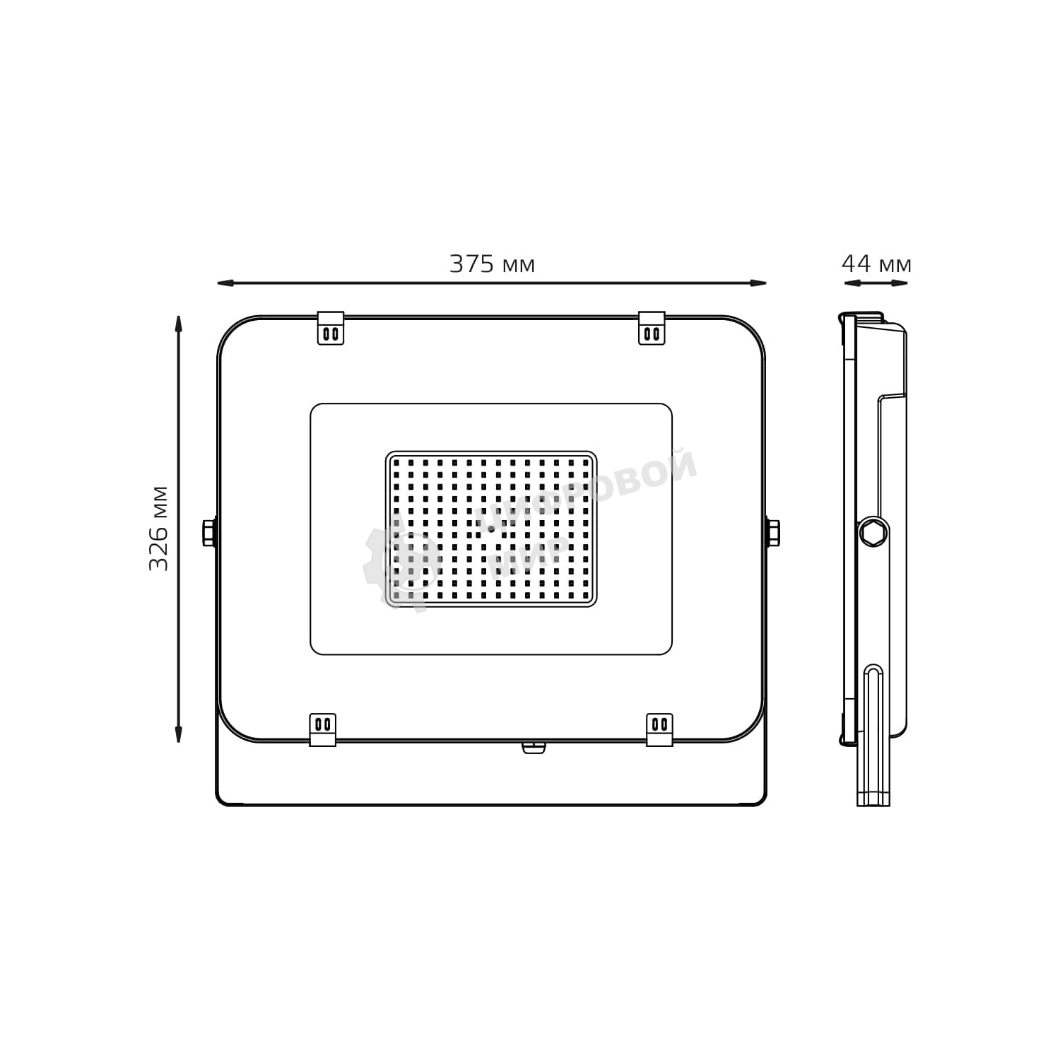 Прожектор светодиодный Gauss Elementary 150W 12800lm 6500К 200-240V IP65 черный LED 1/4