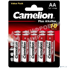 Батарейка Camelion Plus Alkaline BL10 LR6 (LR6-BP10, батарейка,1.5В) (10 шт. в уп-ке)