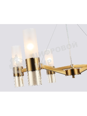 Люстра Ambrella light LH55114/6 BS/FR/TI латунь/белый матовый/янтарь E14*6 max 40W D650*1080