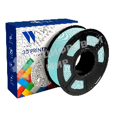 Филамент NV PRINT TPU Silk LightBlue светло-голубой для 3D печати белый диаметр 1.75мм масса 1 кг