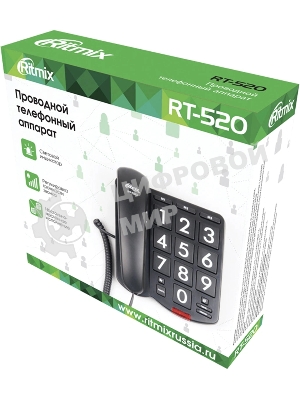 Телефон проводной Ritmix RT-520 черный