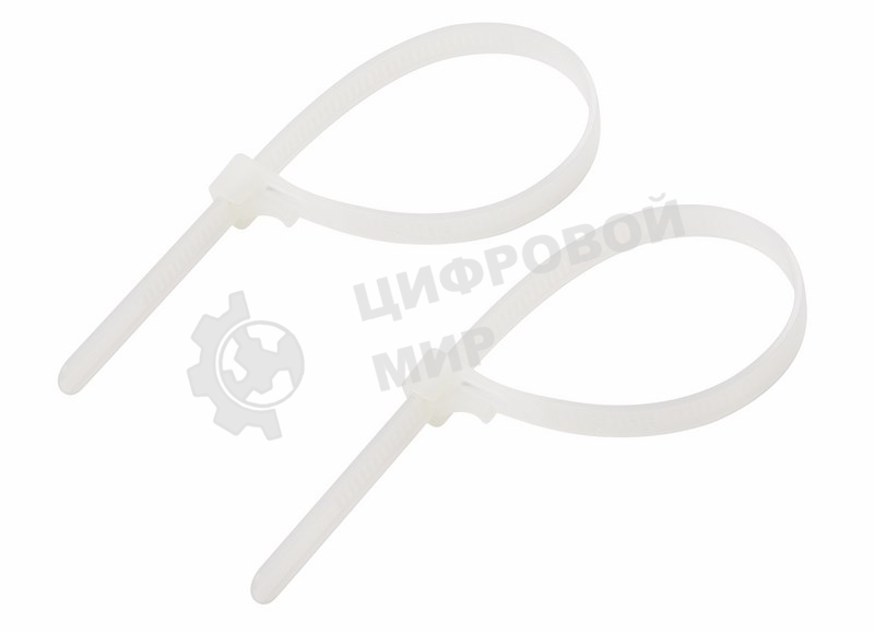 Хомут-стяжка нейлоновая многоразовая Rexant 200x7,5 мм, белая, упаковка 100 шт.