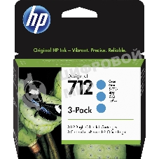 Картридж струйный HP 712 3ED77A голубой x3упак. (29мл) для HP DJ Т230/630