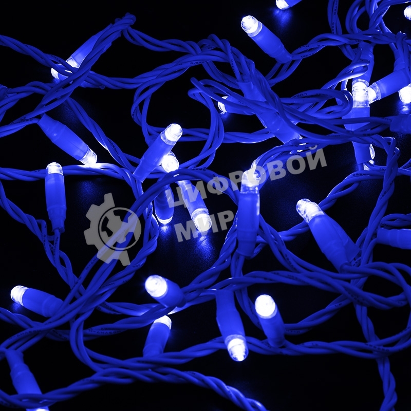 Гирлянда Neon-night Нить 10м, постоянное свечение, белый ПВХ, 230В, синий