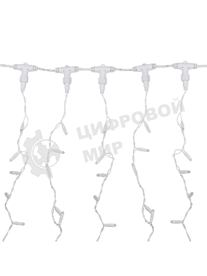 Гирлянда Светодиодный Дождь 2х3 м, эффект мерцания, прозрачный провод, 230 В, диоды теплый белый