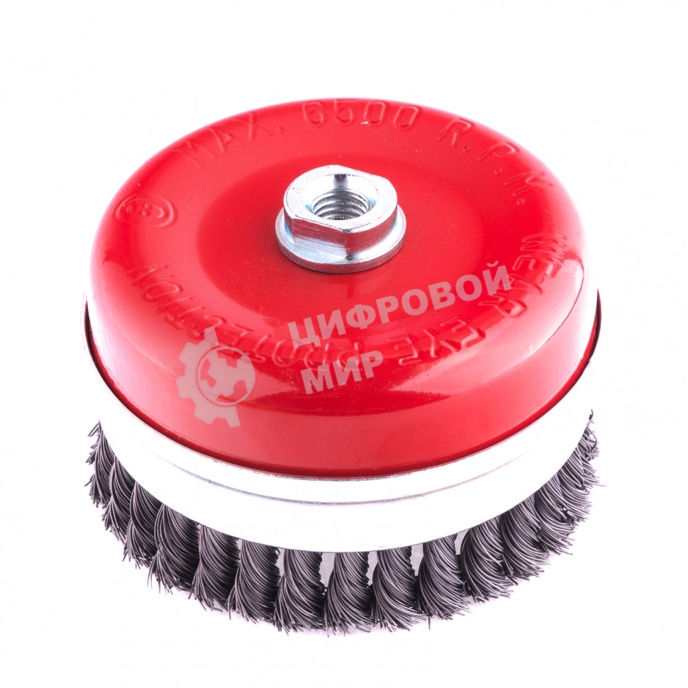 Щетка Matrix для УШМ Heavy Duty, 125 мм, М14, Чашка, крученая проволока 0,5 мм