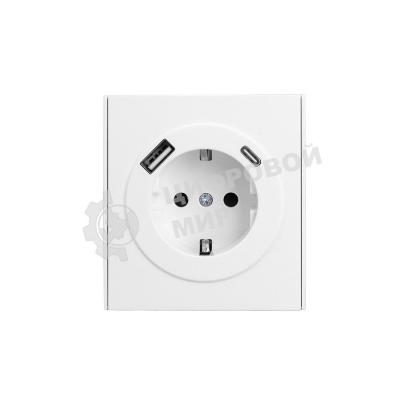 Розетка Kranz STRONG 1-ая с/з с/у з/ш 16А с USB A+C быстрой зарядки 5В/3А жемчуг