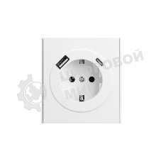 Розетка Kranz STRONG 1-ая с/з с/у з/ш 16А с USB A+C быстрой зарядки 5В/3А жемчуг