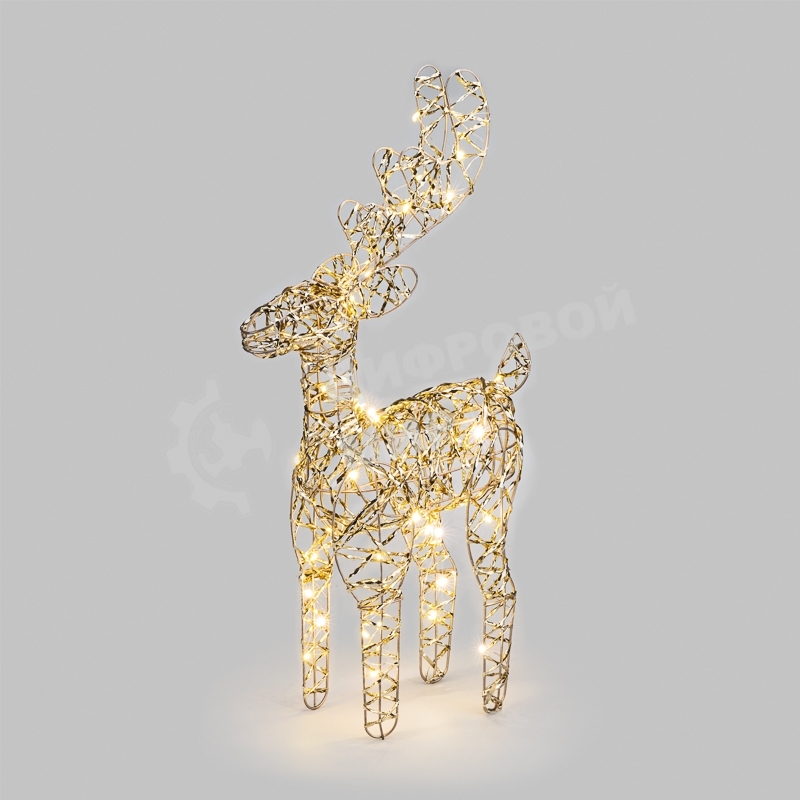 Светодиодная фигура Neon-night Олень 50см, цвет свечения теплый белый, питание 3хAA (не в комплекте)