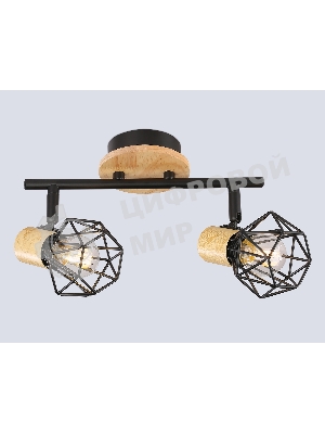Светильник Ambrella light TR8752/2 BK/WD черный/дерево IP20 E27/2 310*115*200