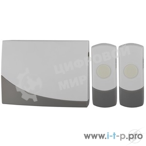 Звонок дверной беспроводной ЭРА C91-2, две кнопки (нов.упак) (10/60/480)