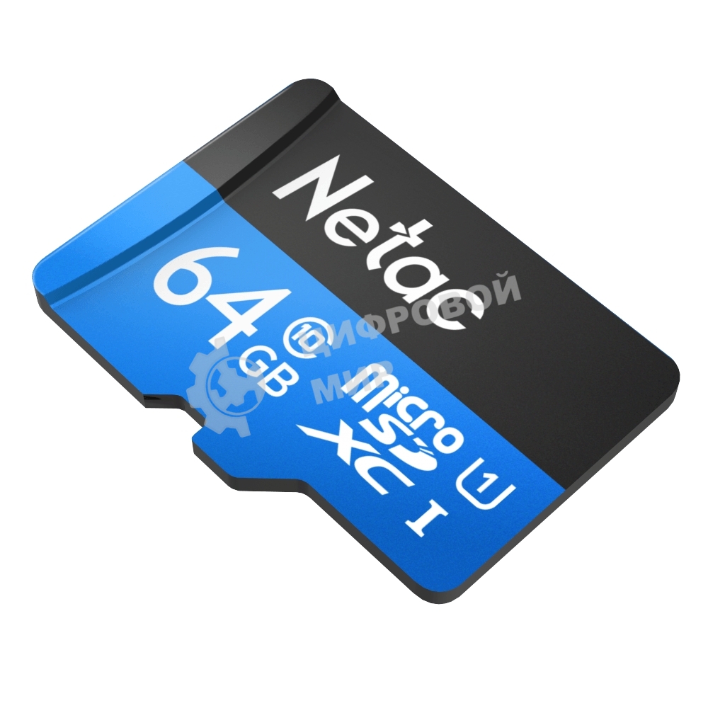 Флеш карта microSDHC 64Gb Netac P500 NT02P500STN-064G-R (с SD адаптером) 80Mb/s